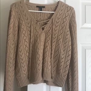 Lace-up sweater